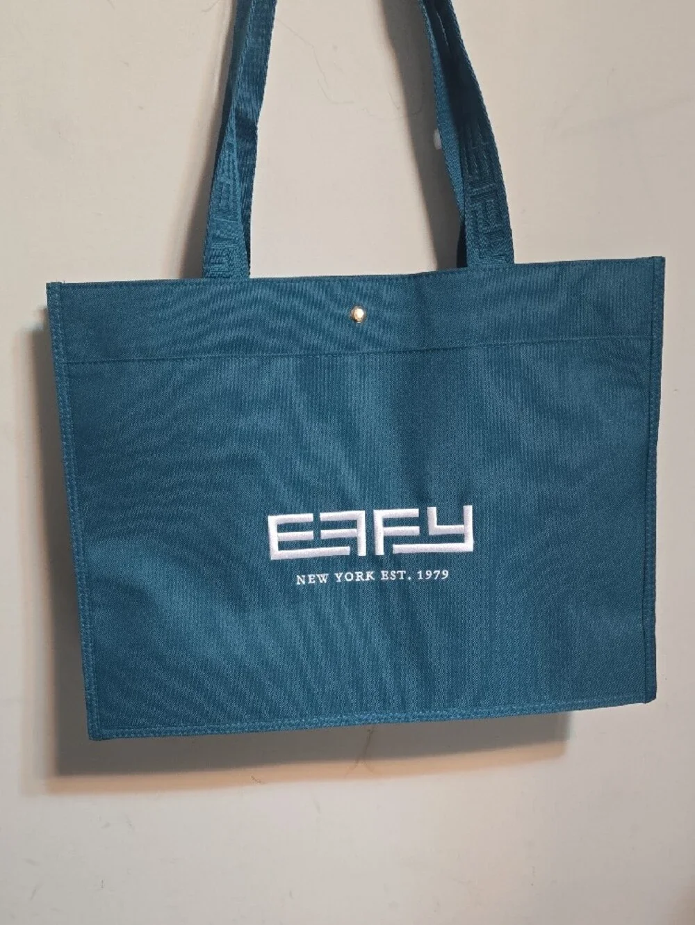 Effy Teal Logo Messenger Tote Bag
